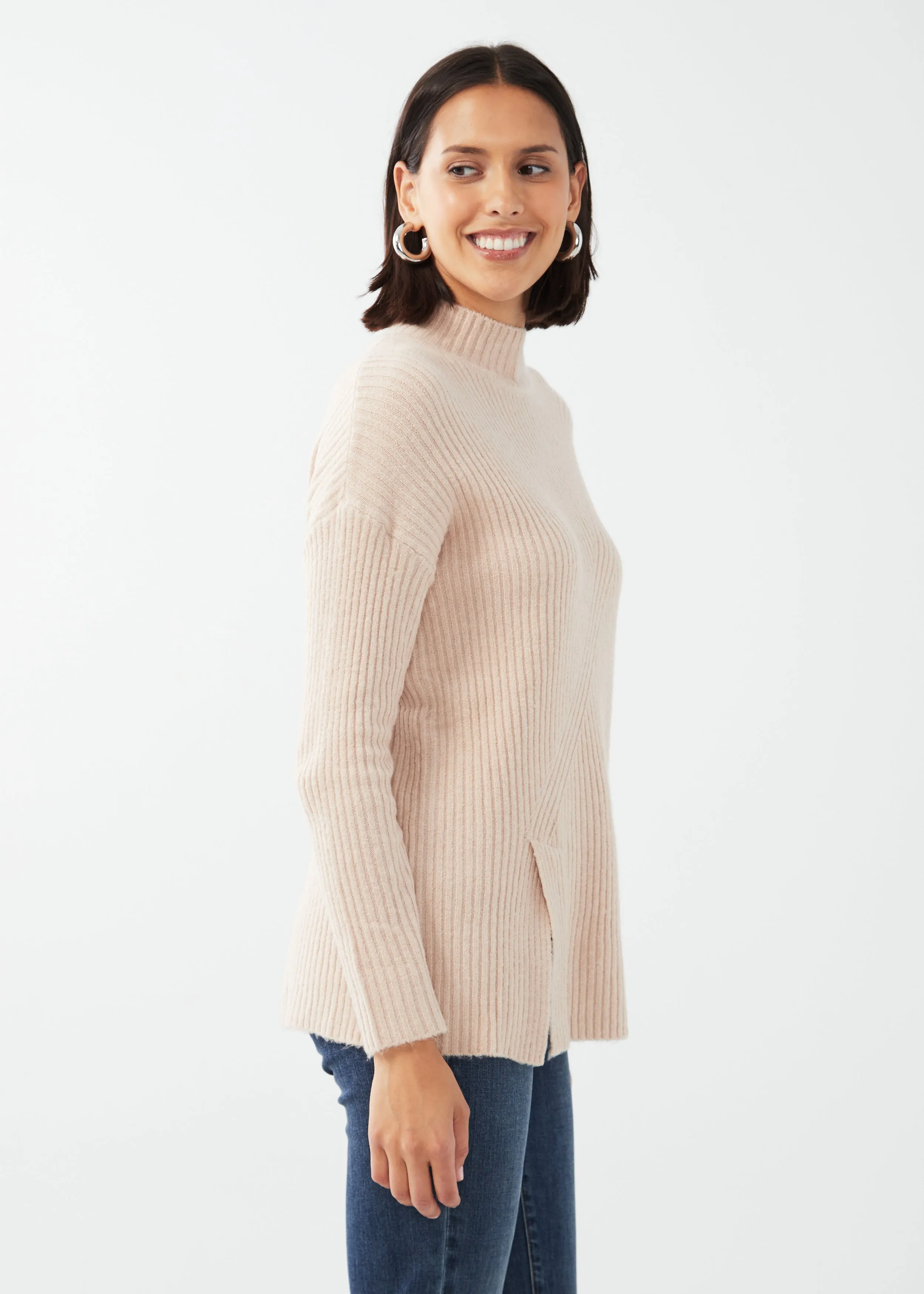 Mock Neck Tunic Sweater