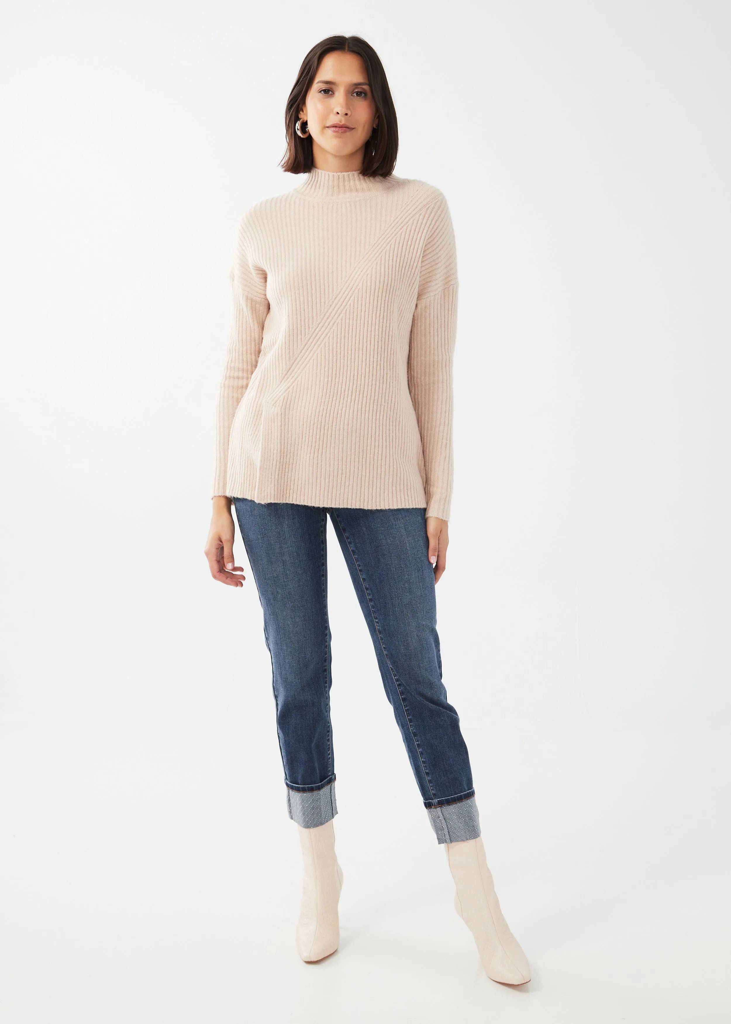 Mock Neck Tunic Sweater