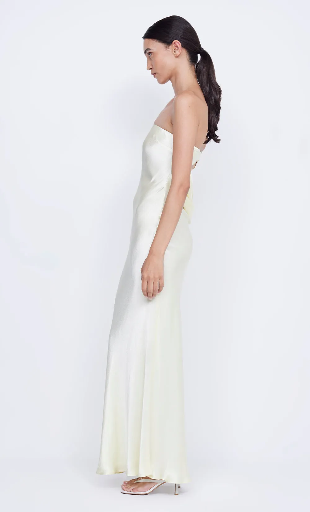 MOON DANCE STRAPLESS DRESS - ICE YELLOW