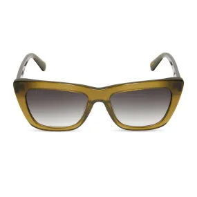 NATASHA - RICH OLIVE   GREY GRADIENT SUNGLASSES