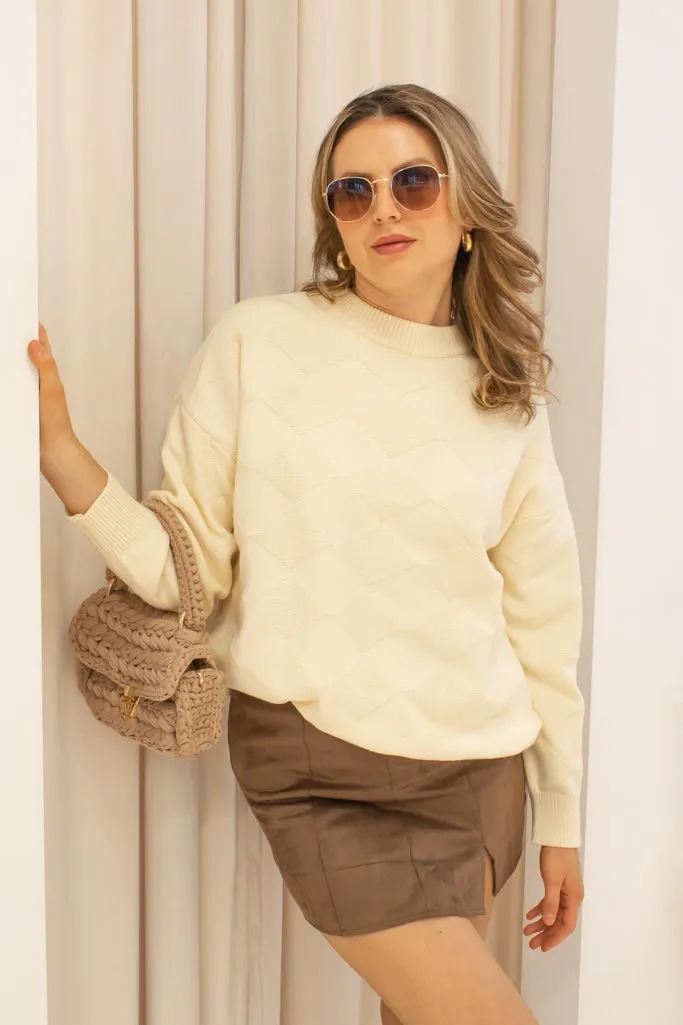 NEW EMERY TEXTURED SWEATER (CREAM)