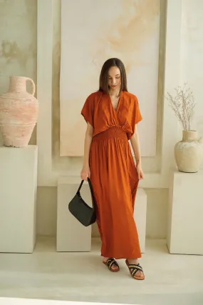 Olivia Maxi Dress in Terracotta