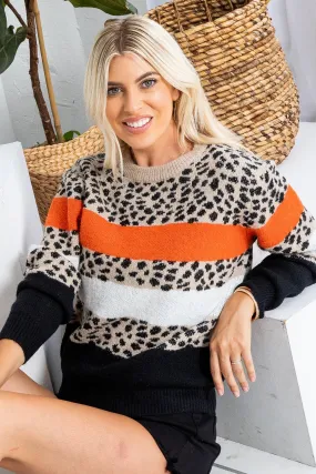 Orange and Leopard Sweater