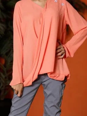 Orange Georgette Tunic - LSK-101B