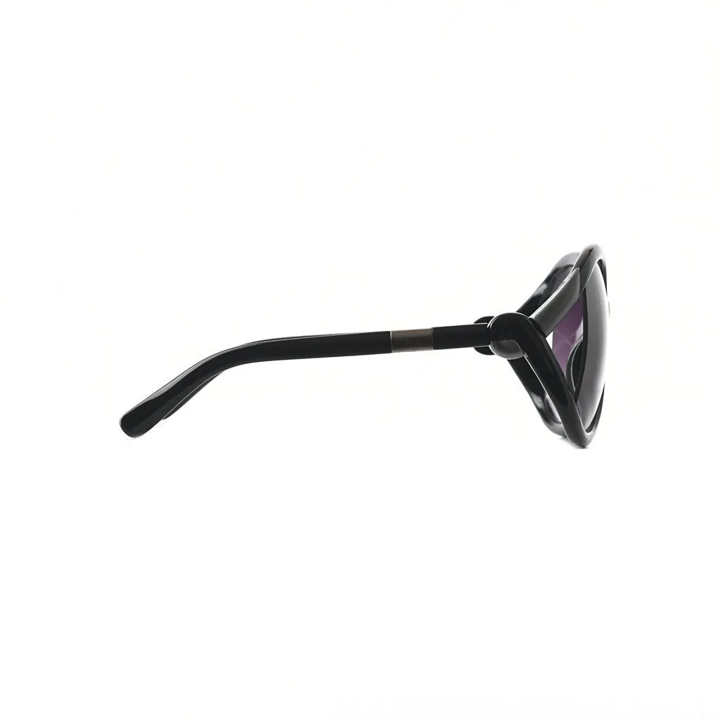 Oversize Round Sunglasses with Cut Out Frame and Subtle Metal Accents