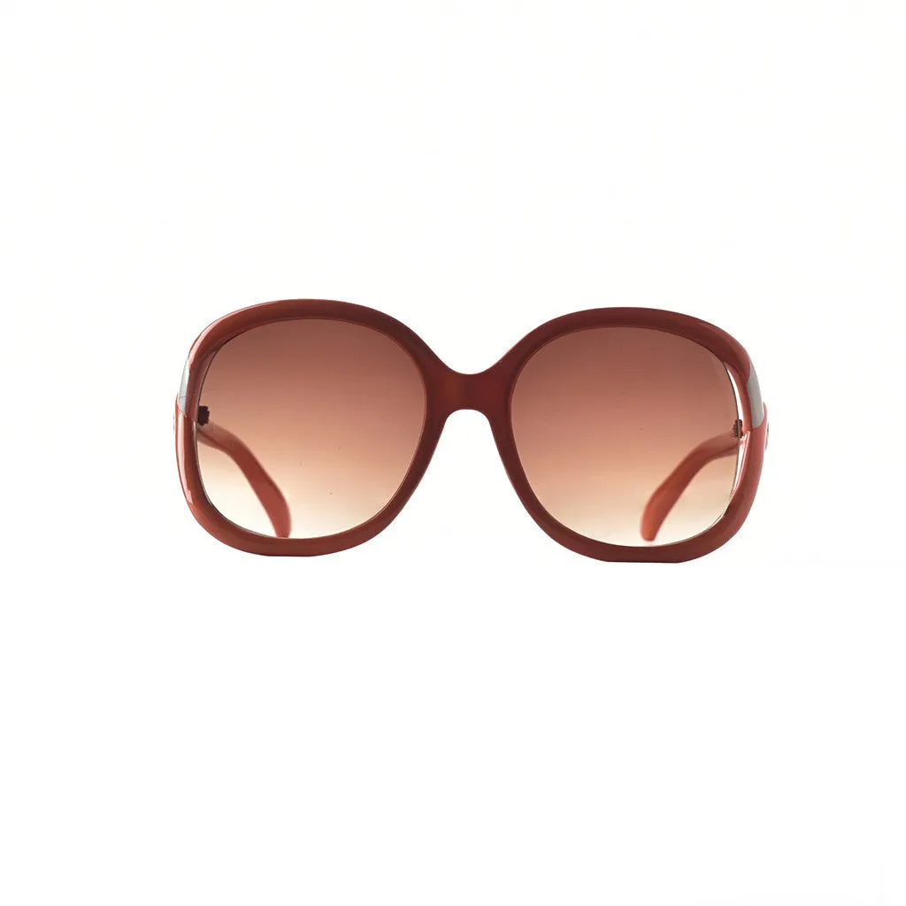 Oversize Round Sunglasses with Cut Out Frame and Subtle Metal Accents