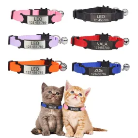 Pawfect Personalized Engraved Nylon Cat Collar With Name