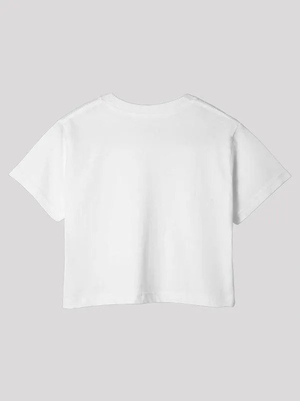 Peace White Crop Top For Women