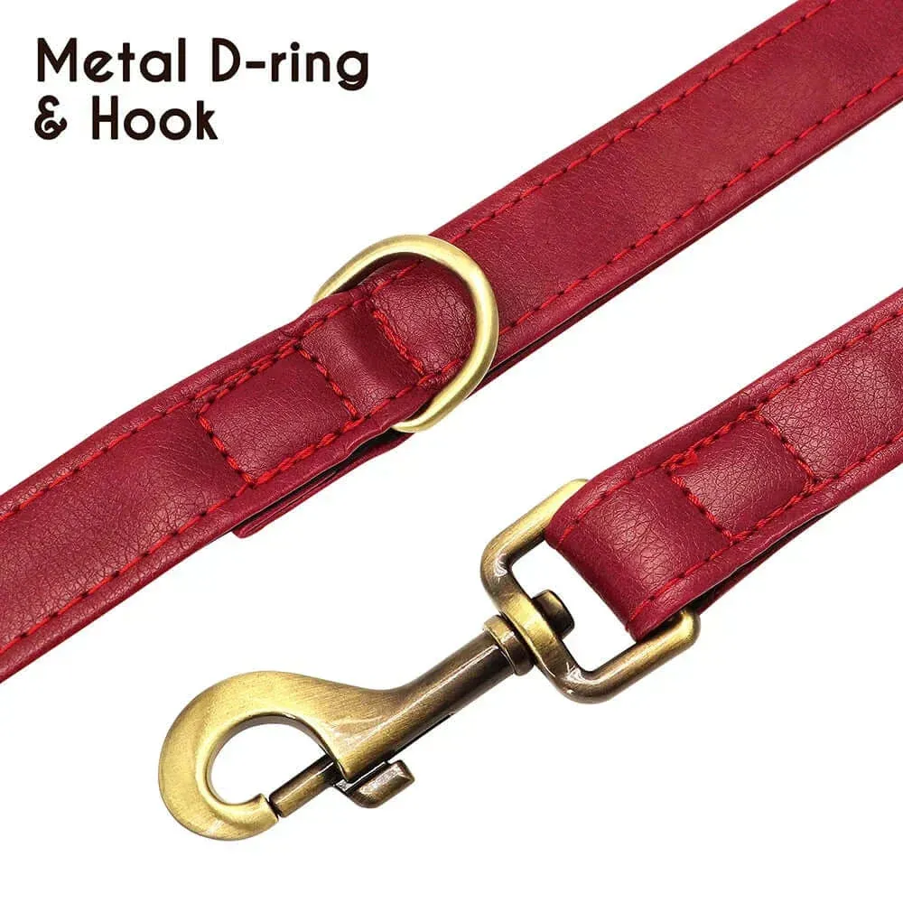 Personalized Dog Collar & Leash Set –  Leather Soft, Stylish, and Engraved