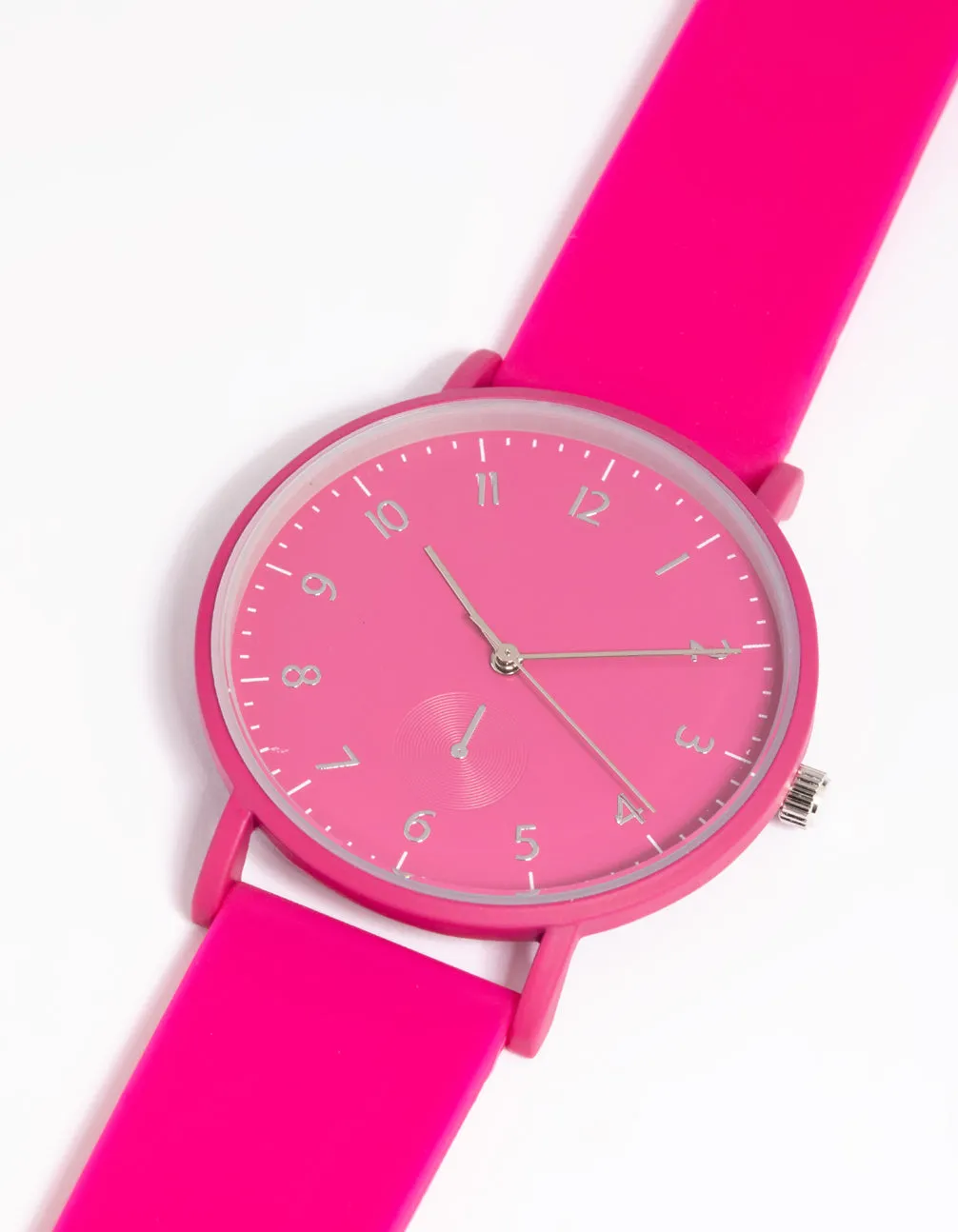 Pink Bright Silicon Strap Watch