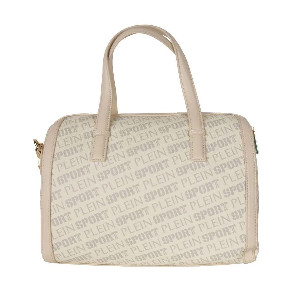 Plein Sport Chic White Eco-Leather Crossbody Bag