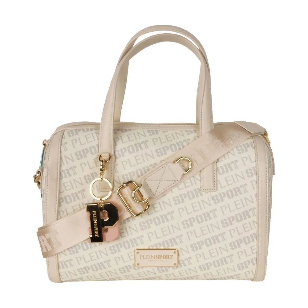 Plein Sport Chic White Eco-Leather Crossbody Bag