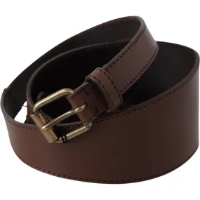 PLEIN SUD Chic Dark Brown Leather Fashion Belt