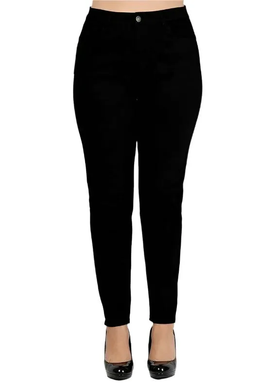 Plus Size High Waist Solid Stretch Jeans Pants