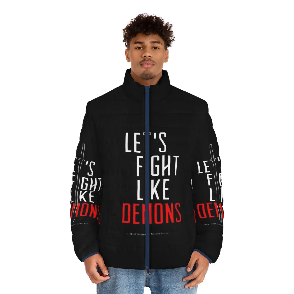 "Dune Inspired Atreides House Puffer Jacket - Fight Like Demons"