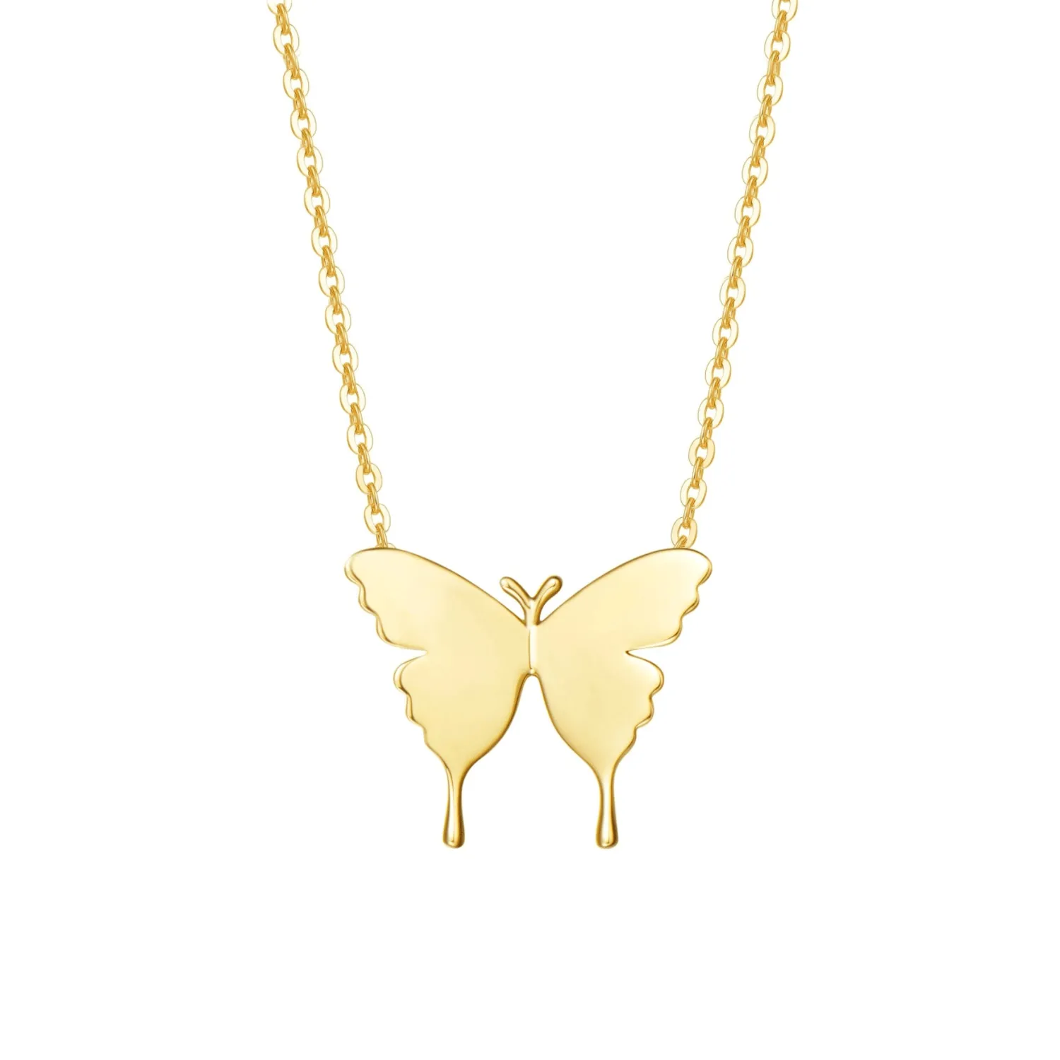 "Sophia" Dainty Minimalist Butterfly 14K Yellow Gold Necklace