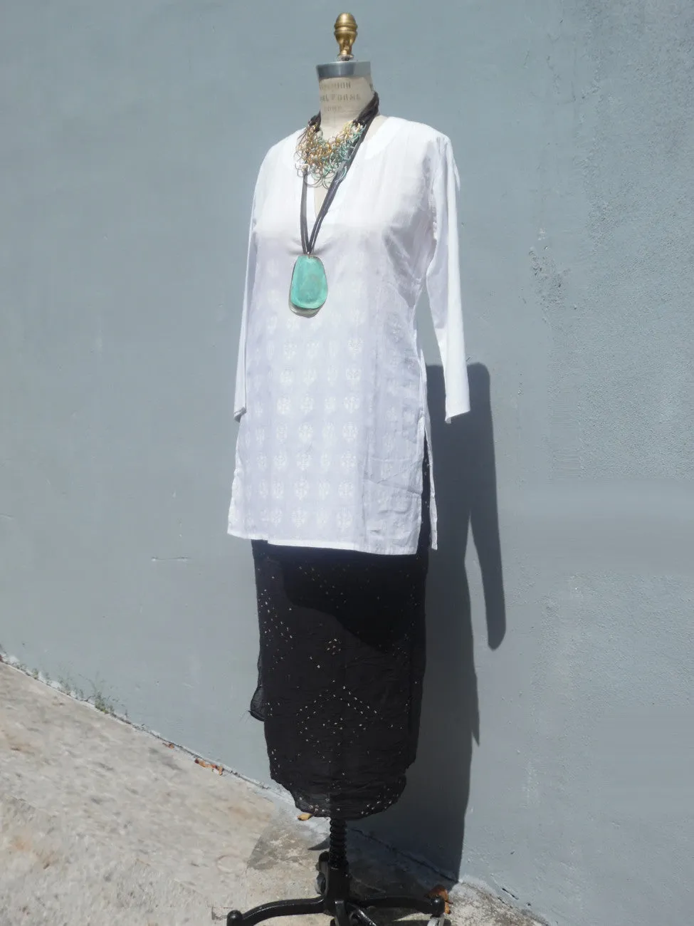 Raja Cotton Tunic White On White