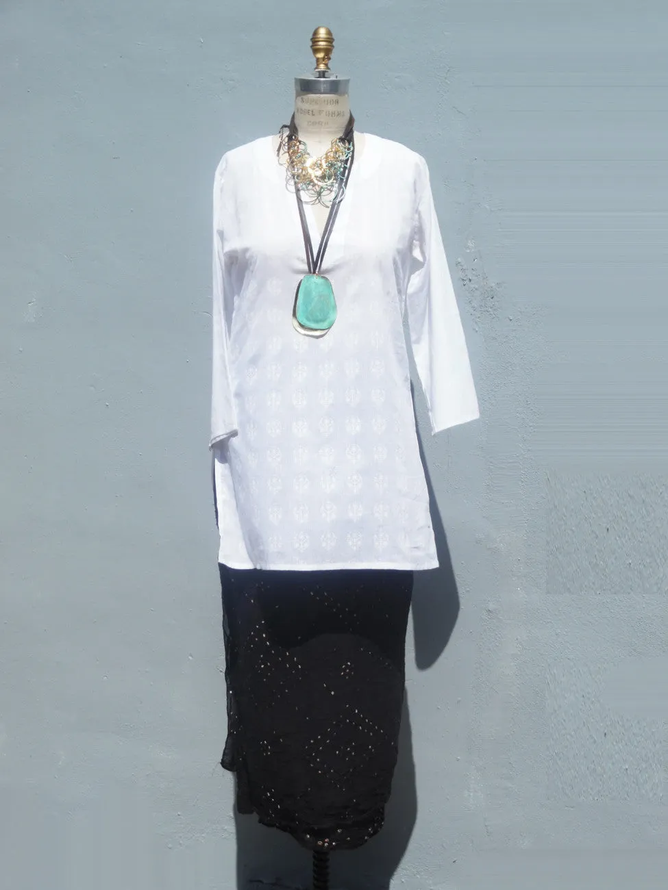 Raja Cotton Tunic White On White