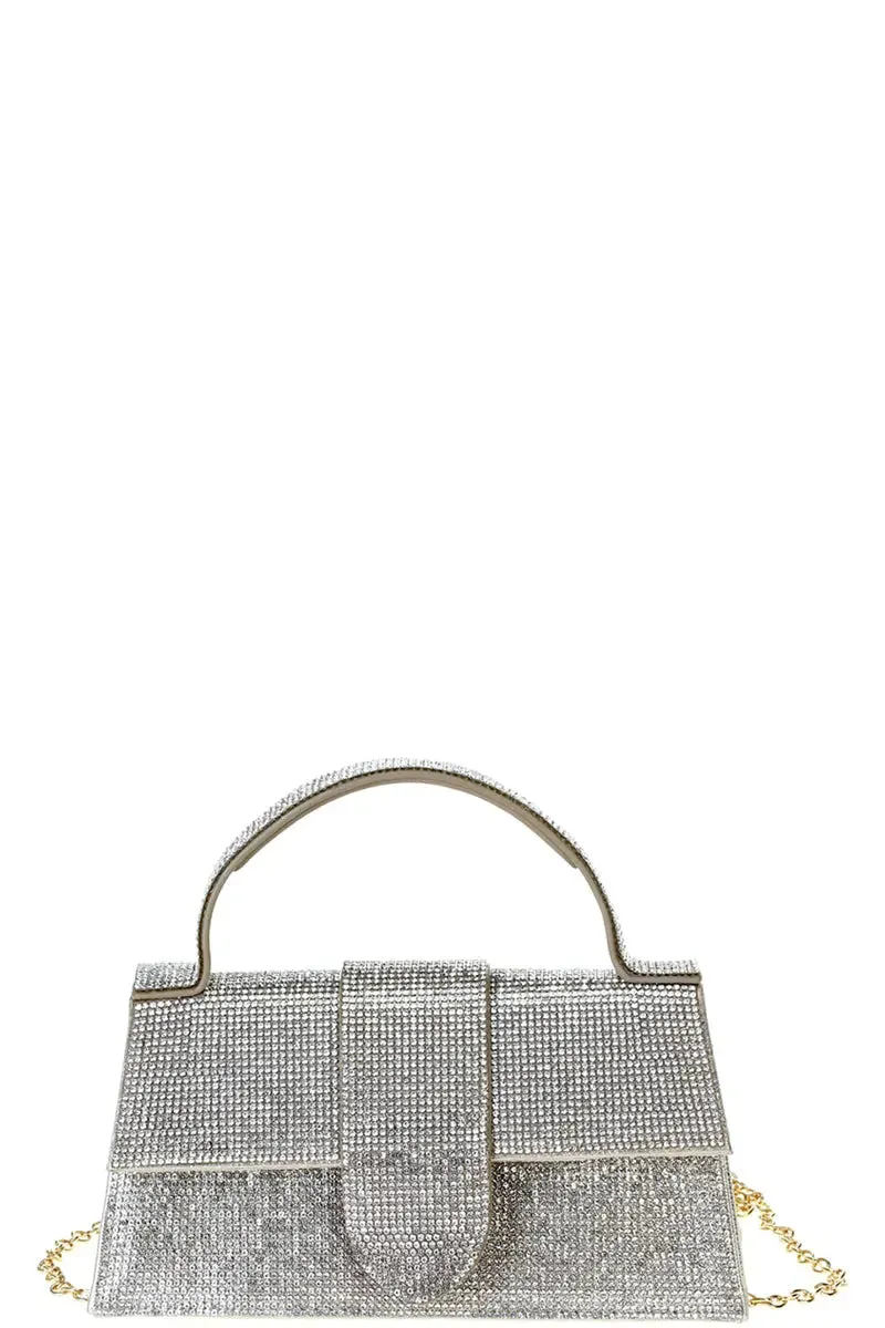 Rhinestone Allover Chic Design Handle Bag - 3 colors