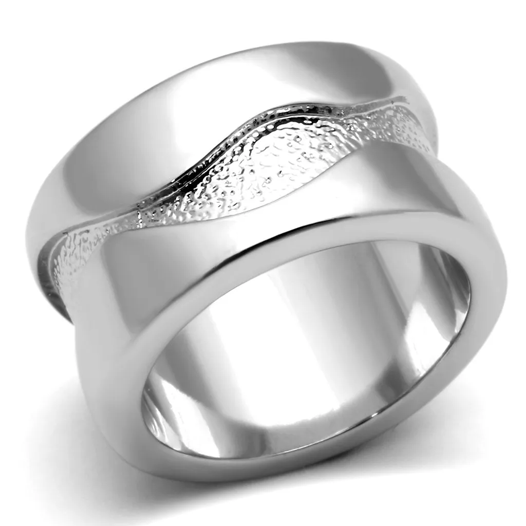 Rhodium Brass Ring with No Stone for Women Style LOA853