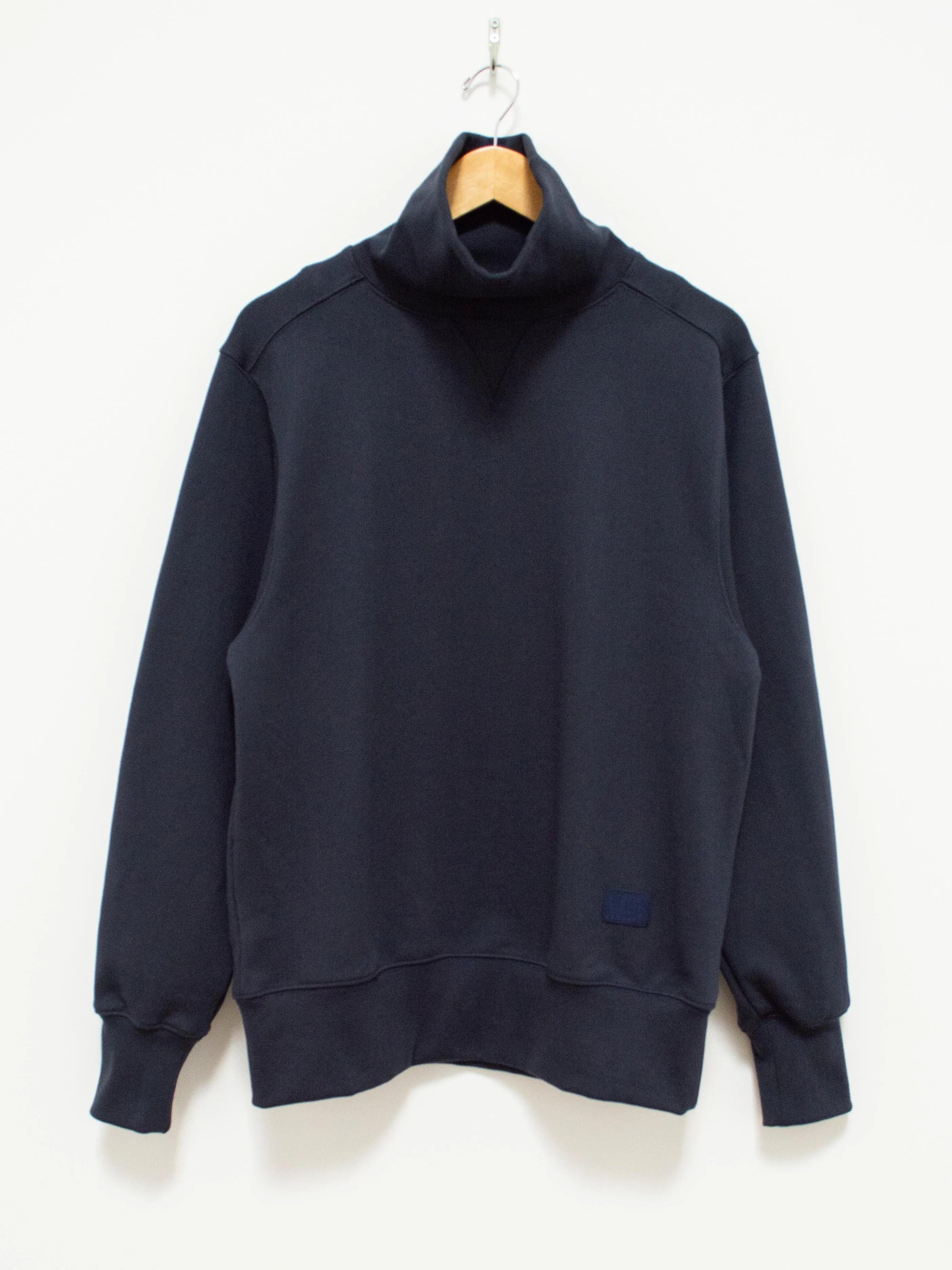 Ribbed Turtleneck Sweat Jersey - Navy