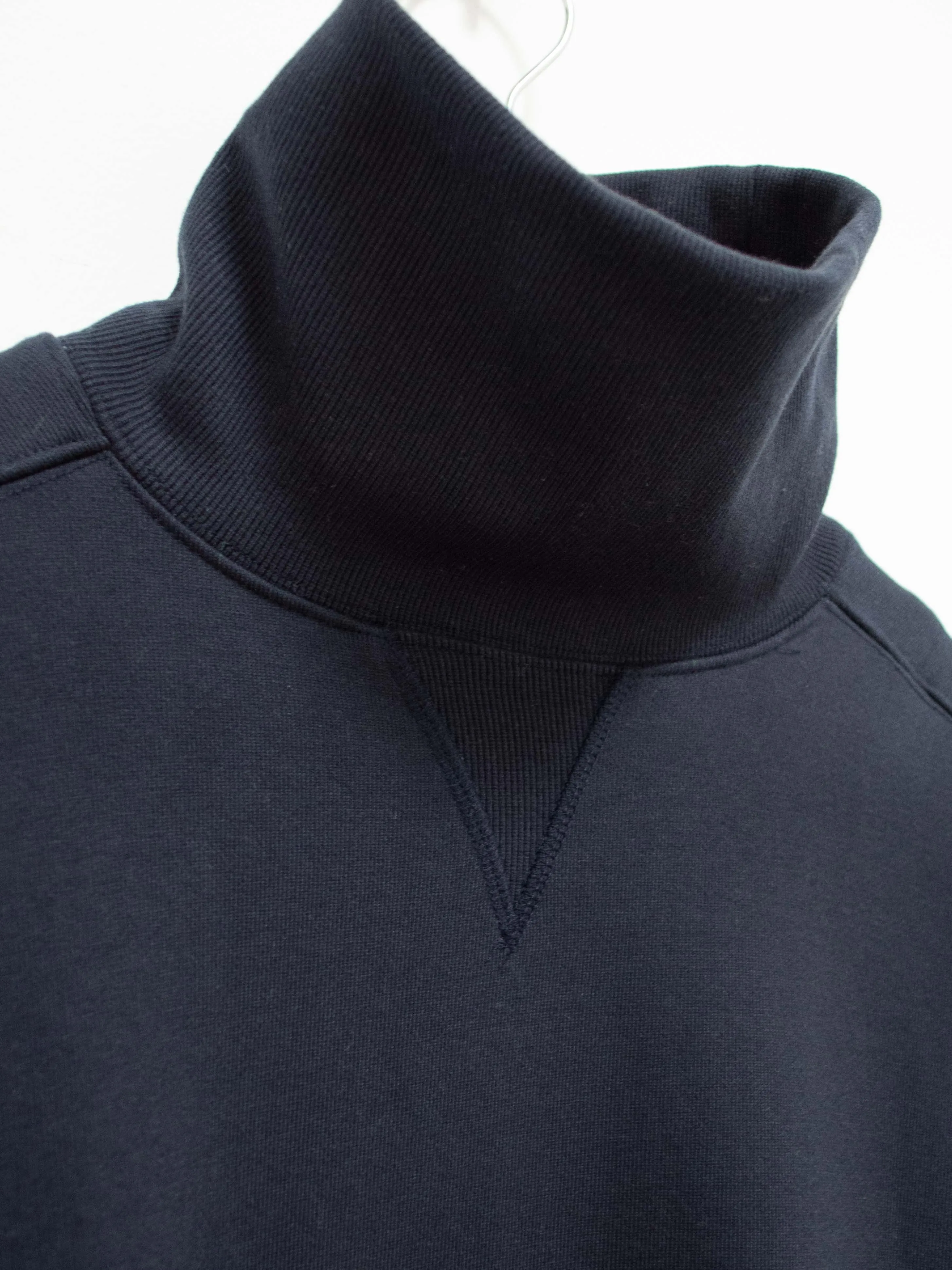 Ribbed Turtleneck Sweat Jersey - Navy