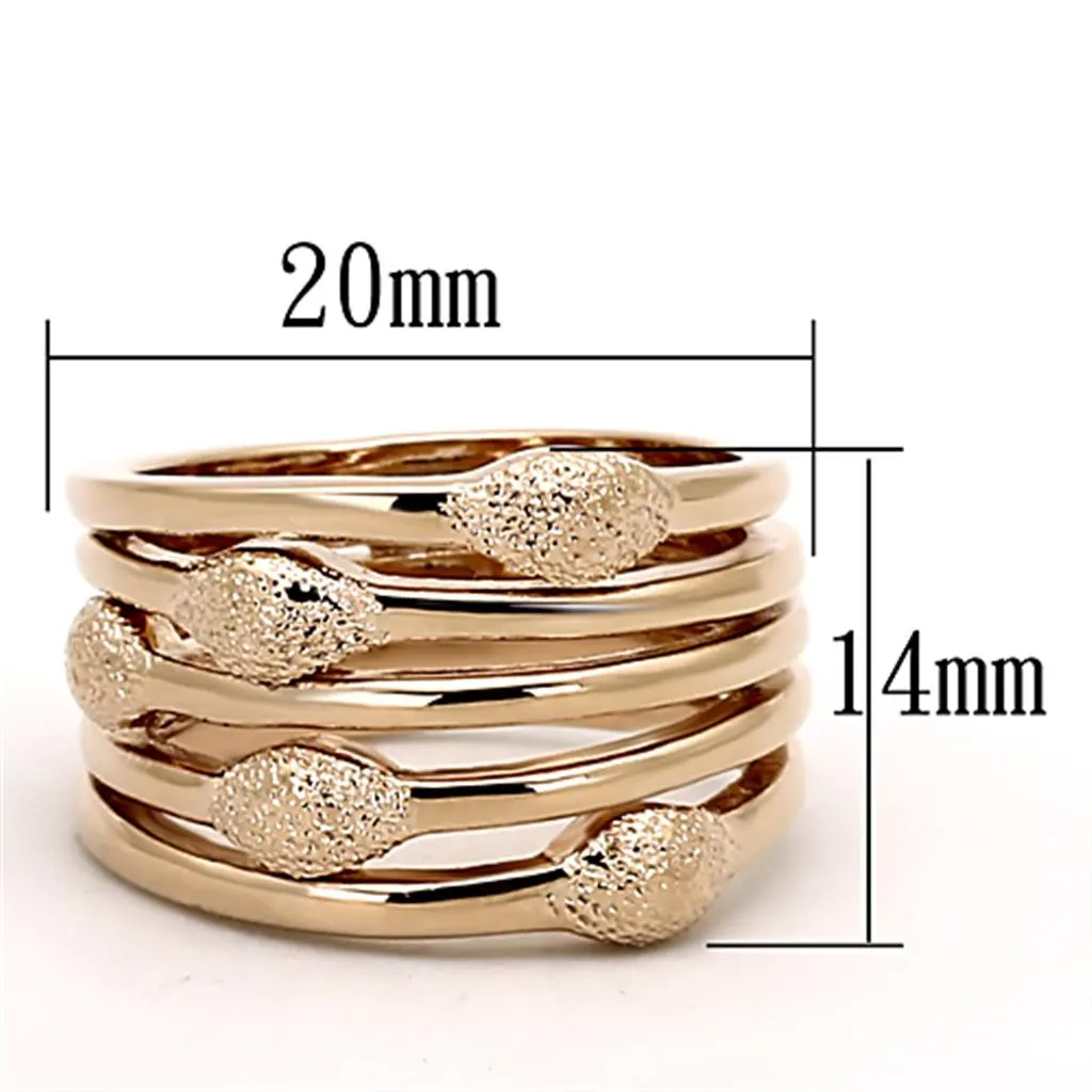 Rose Gold Brass Ring with No Stone for Women Style LOA899