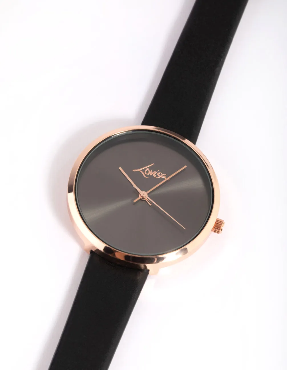 Rose Gold PU Strap Watch