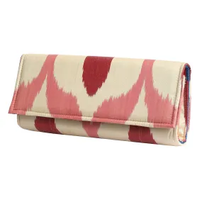 Sabrina Silk Ikat Cassie Clutch - Pink, Red, White