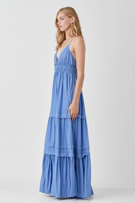 Sabrina Sleeveless Ruffle Maxi Dress