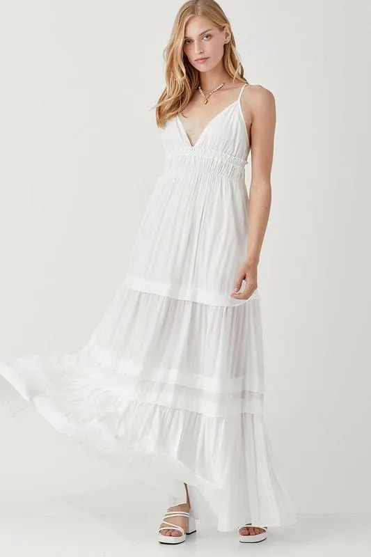 Sabrina Sleeveless Ruffle Maxi Dress