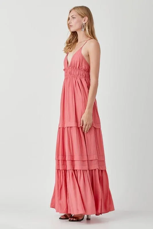 Sabrina Sleeveless Ruffle Maxi Dress