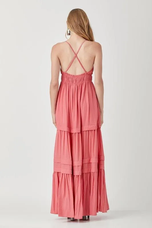 Sabrina Sleeveless Ruffle Maxi Dress