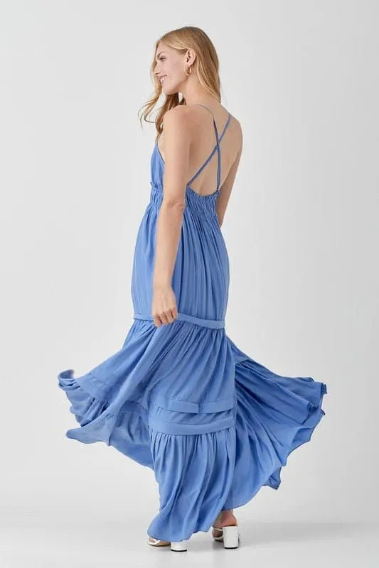 Sabrina Sleeveless Ruffle Maxi Dress