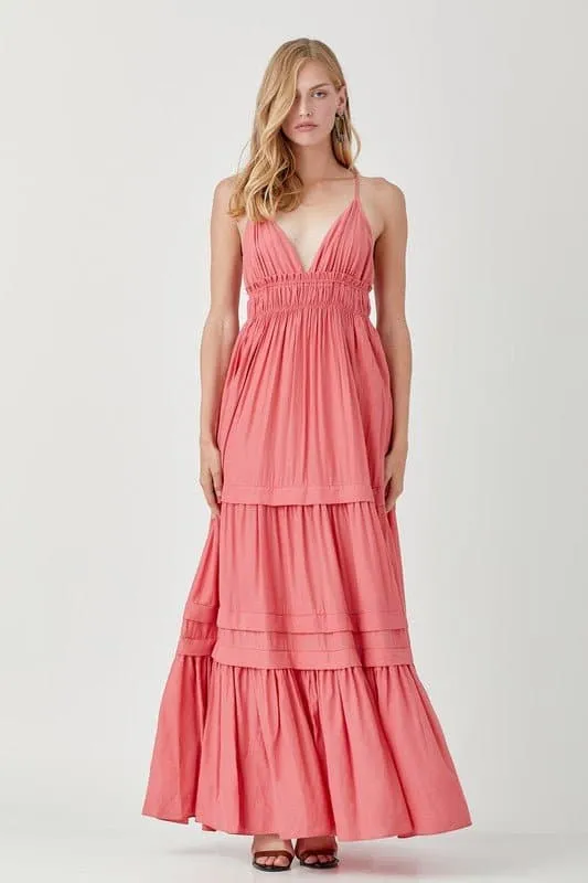 Sabrina Sleeveless Ruffle Maxi Dress