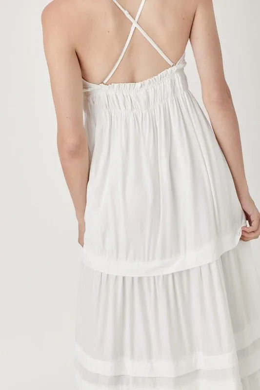 Sabrina Sleeveless Ruffle Maxi Dress