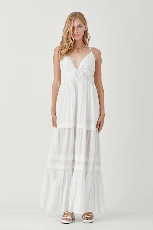 Sabrina Sleeveless Ruffle Maxi Dress