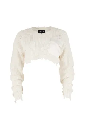 Ser.O.Ya Cropped Devin Sweater in White