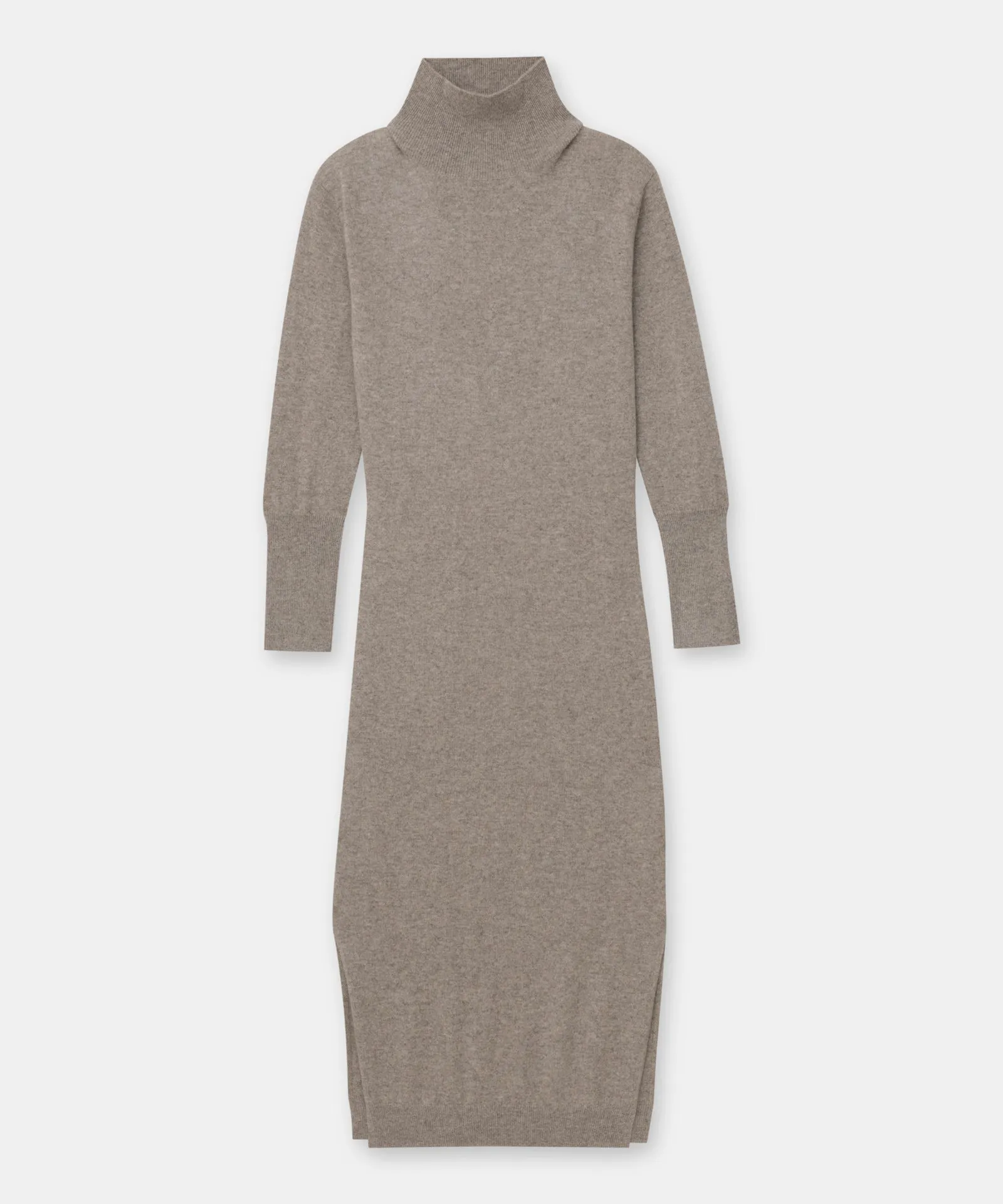 Signature Cashmere Turtleneck Dress with Slits