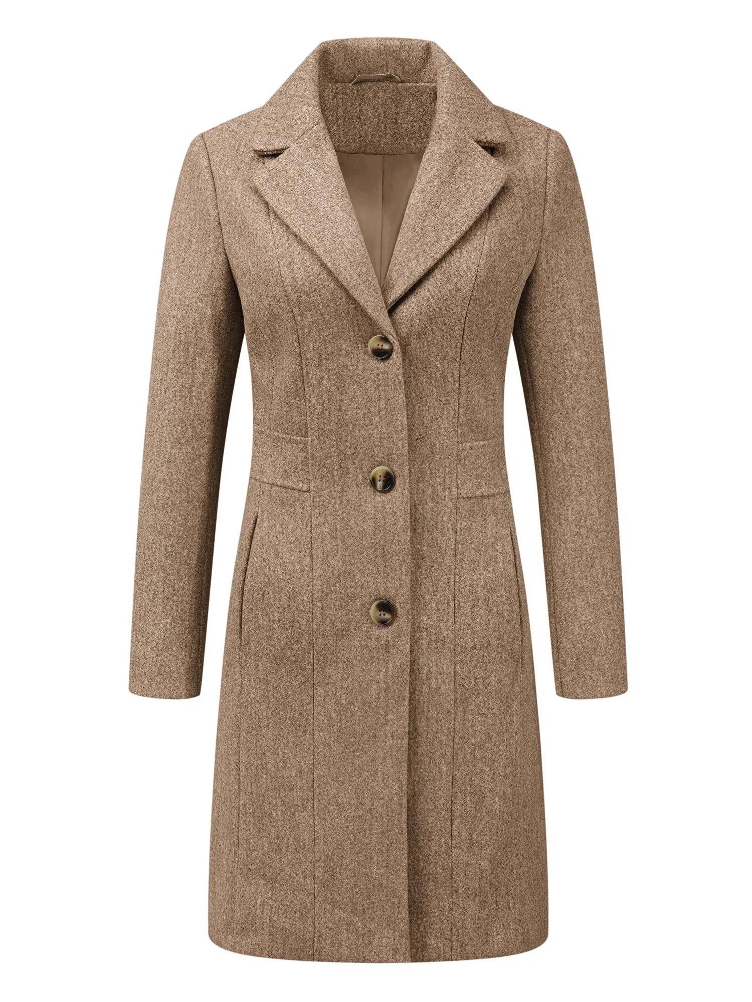 Single Breasted Notched Lapel Outerwear Winter Coats