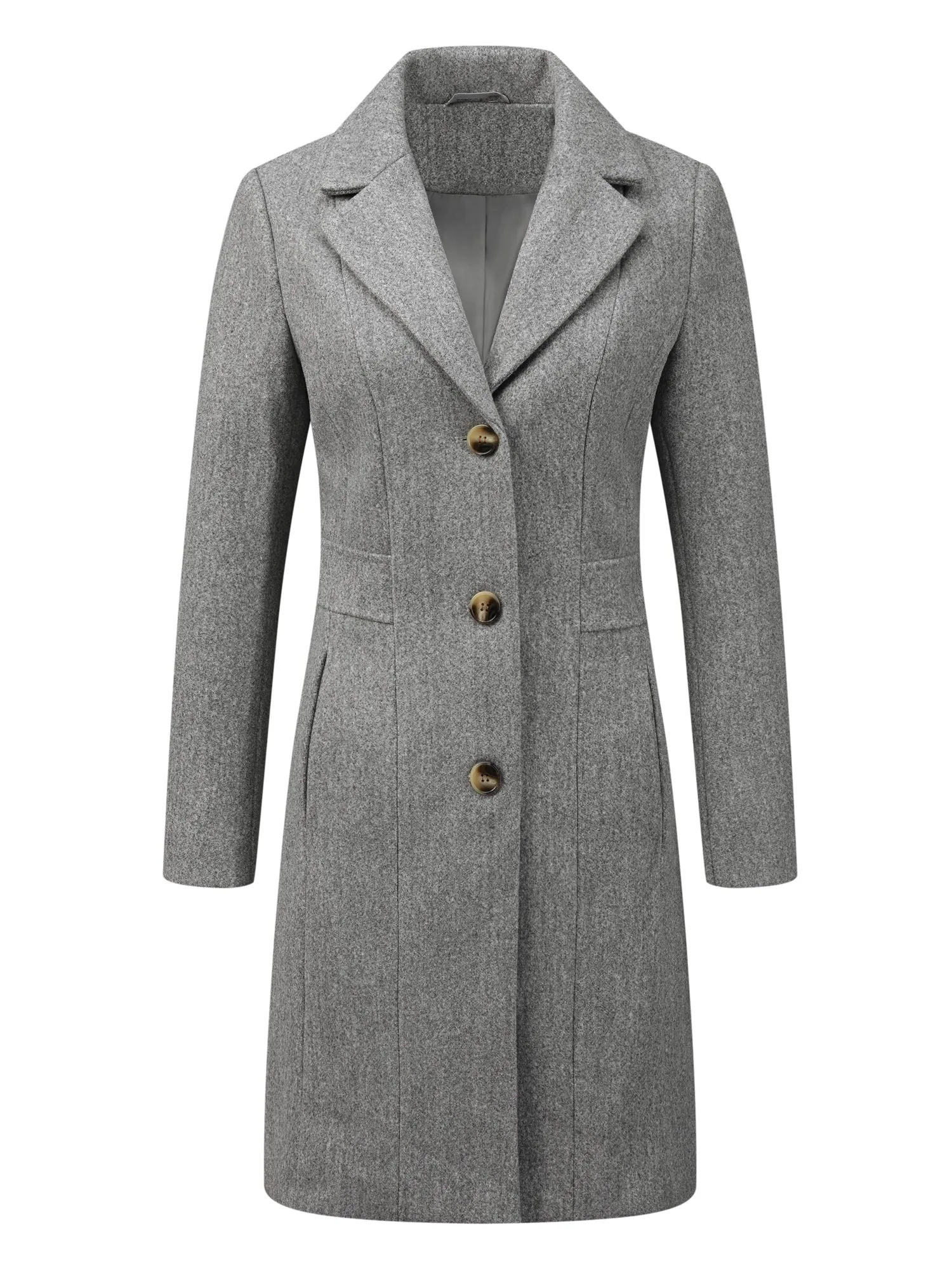 Single Breasted Notched Lapel Outerwear Winter Coats