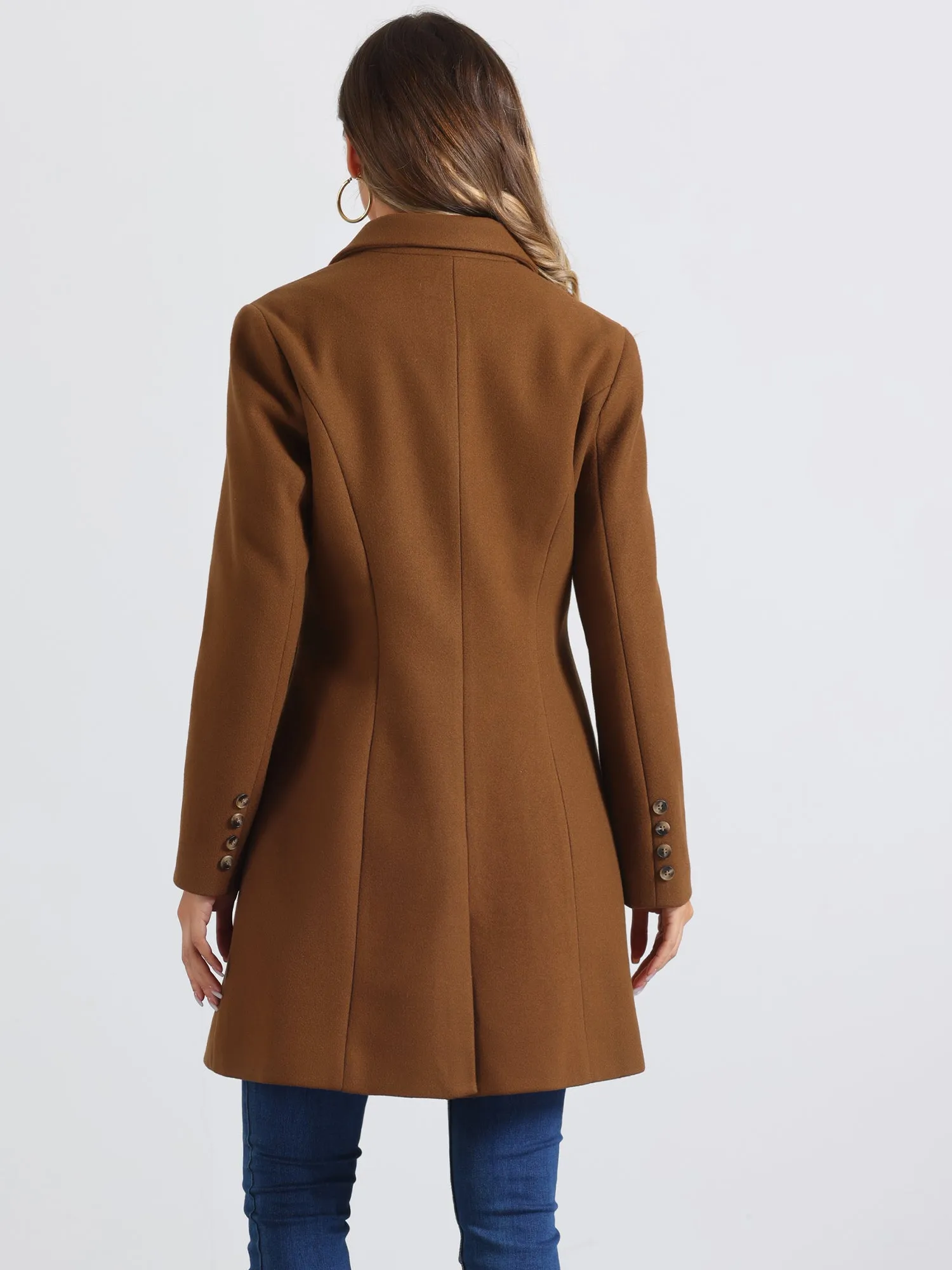 Single Breasted Notched Lapel Outerwear Winter Coats