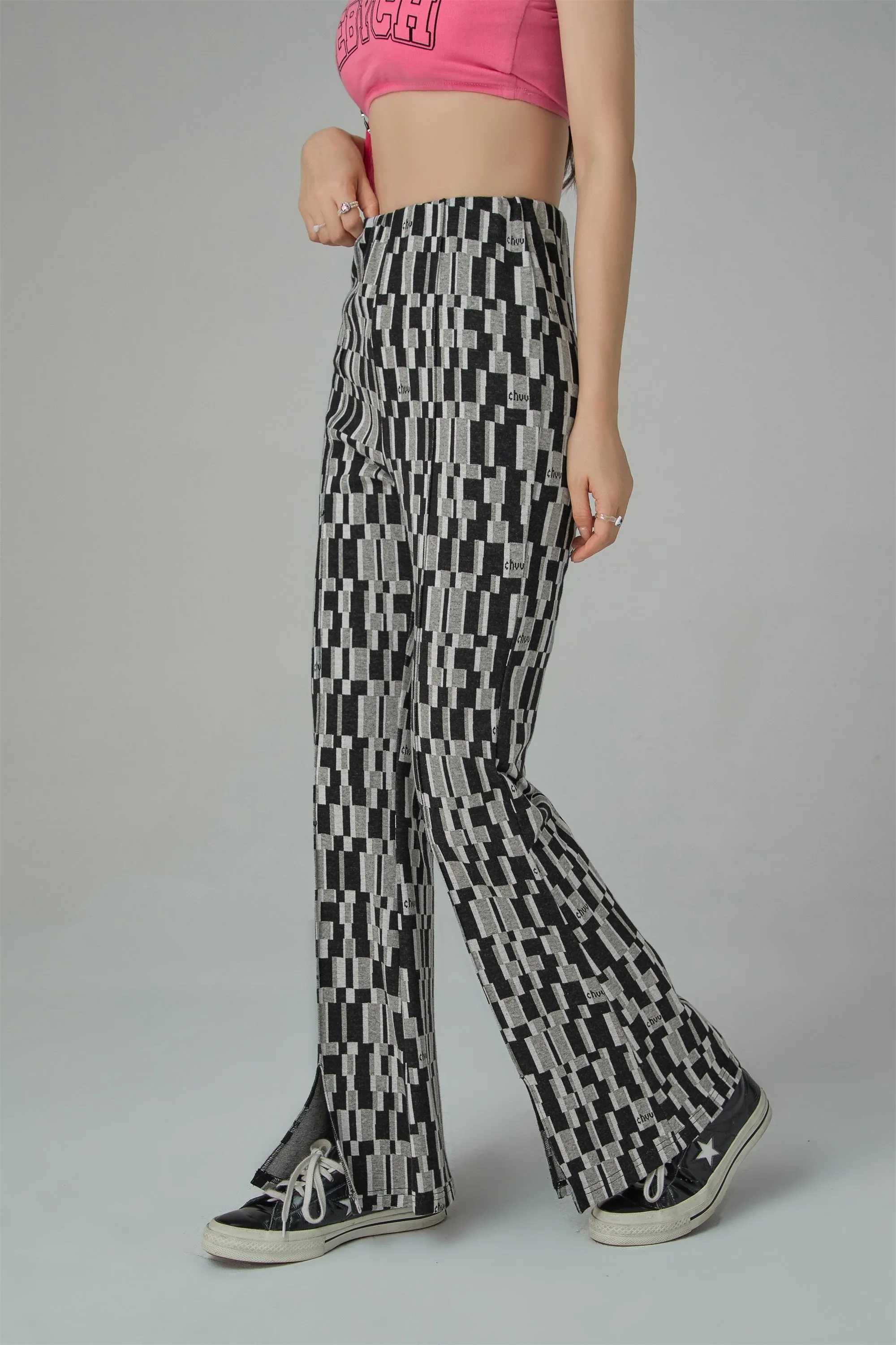 Slit High Waist Pants