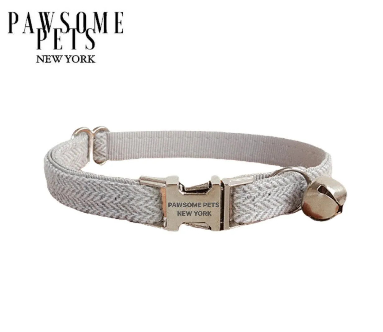 SMALL SIZE DOG & CAT COLLAR - SILVER GREY