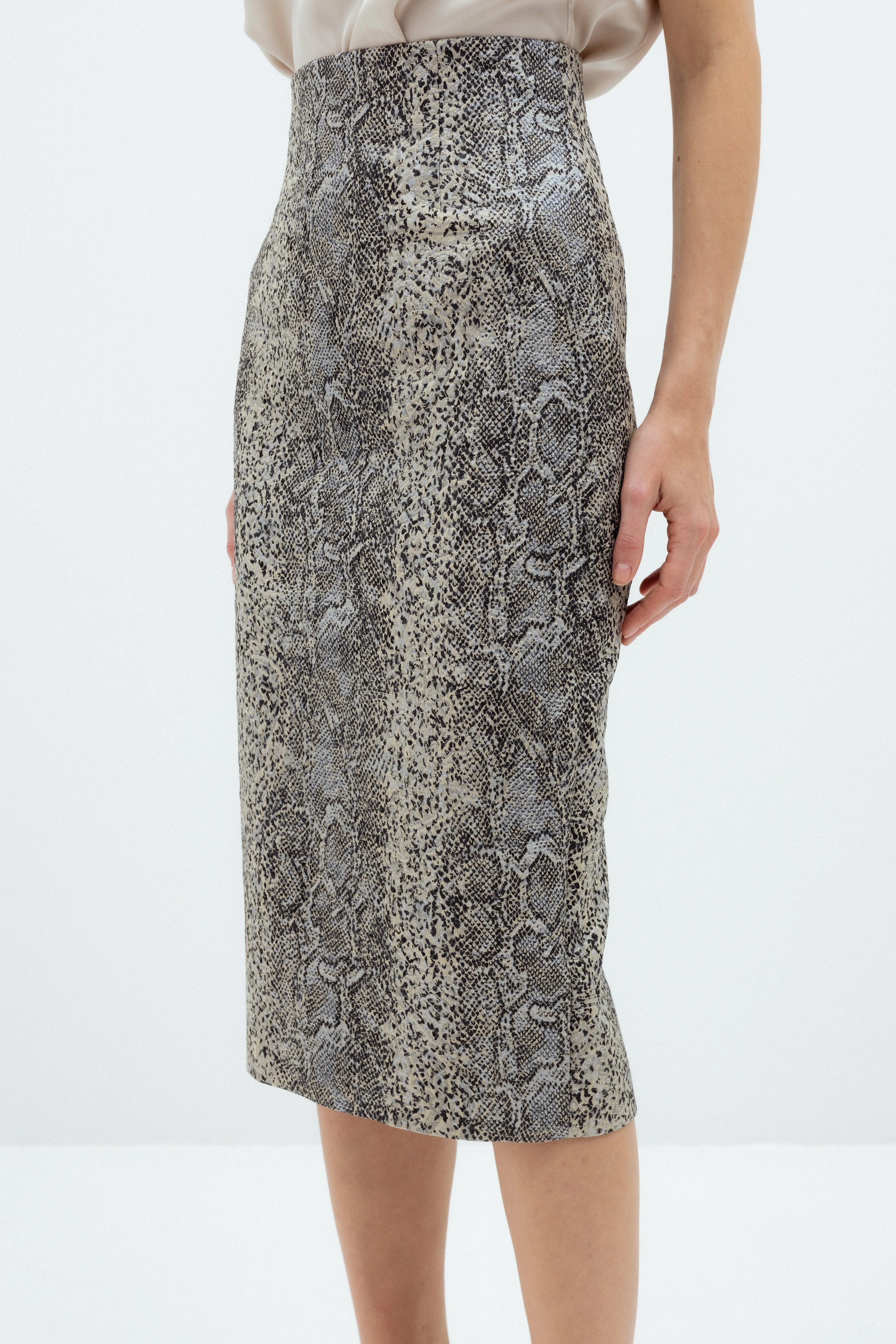 SNAKE PRINT PENCIL SKIRT