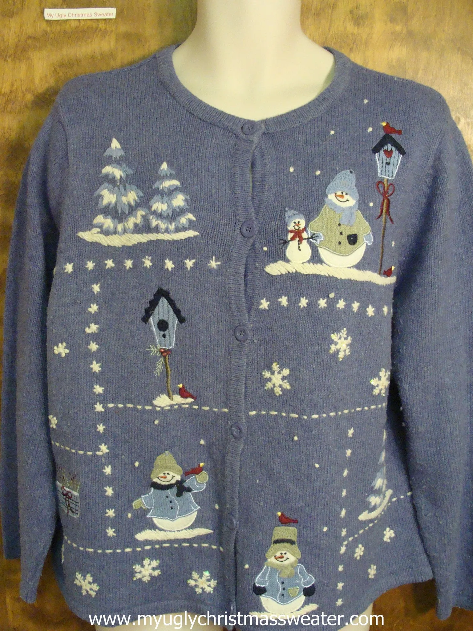 Snowmen with Robins Christmas Party Sweater