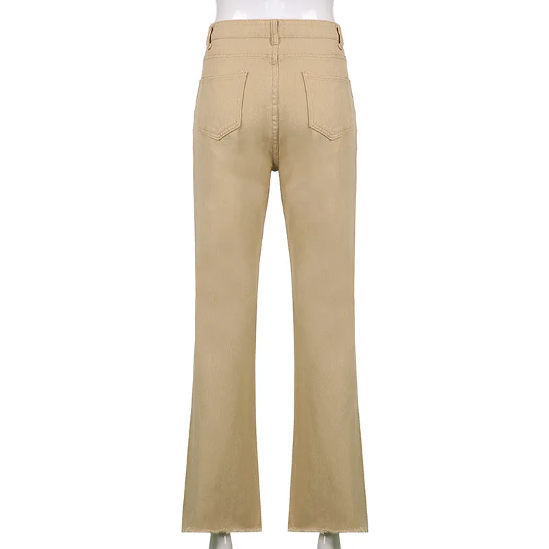 Spice Girl Style High Waist Slim Jeans Bell Bottoms