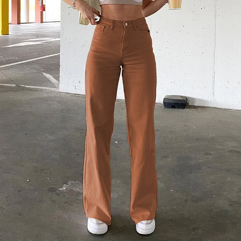 Spice Girl Style High Waist Slim Jeans Bell Bottoms