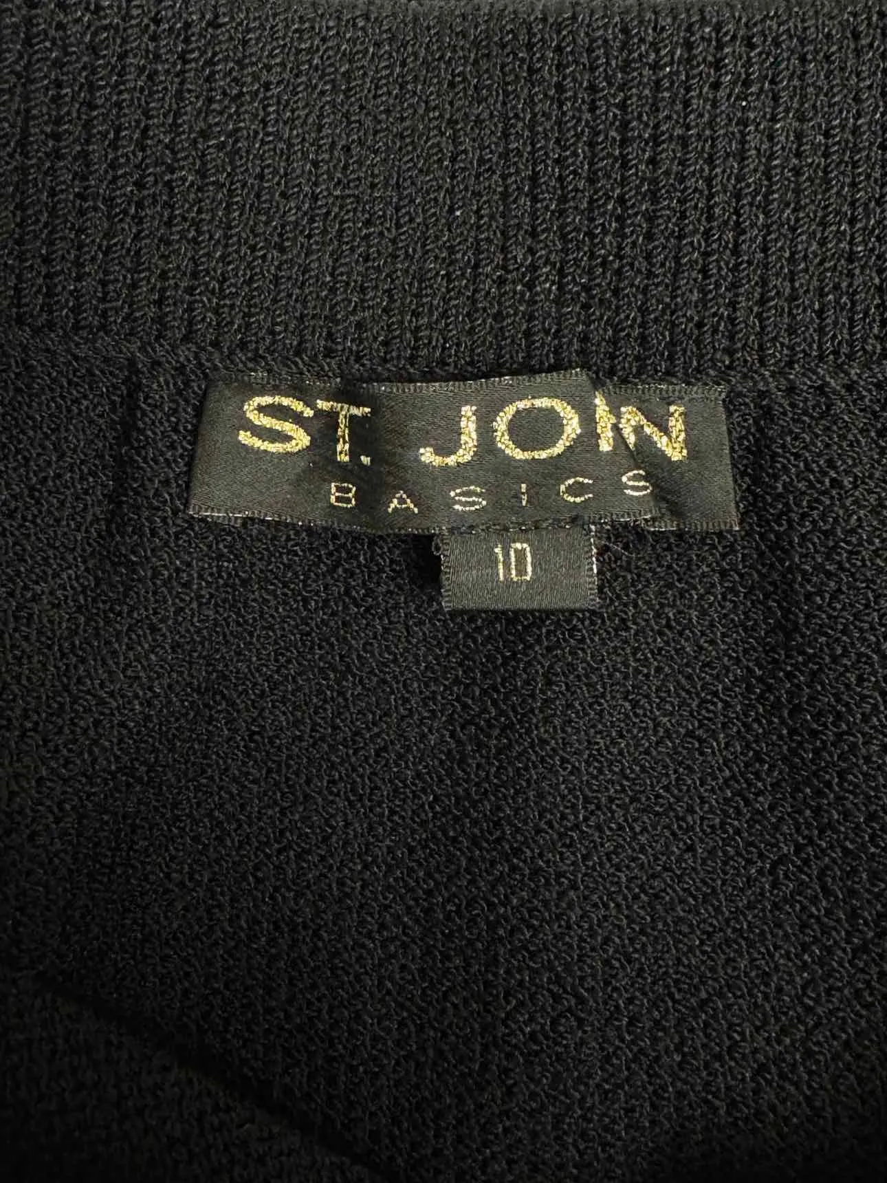 ST JOHN SANTANA KNIT BLACK PENCIL SKIRT SIZE 10