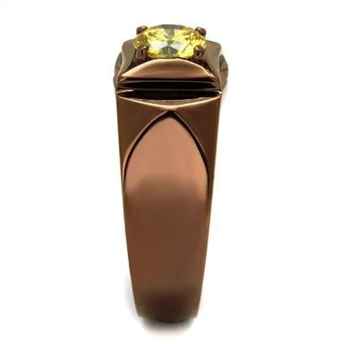 Stainless Steel Ring AAA GRD CZ Topaz TK2773 for Women Style Coffee